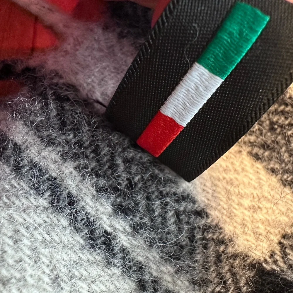 Italian Wool Plaid Scarf Gray Black Classic Minimal Winter Rectangle Made Italy